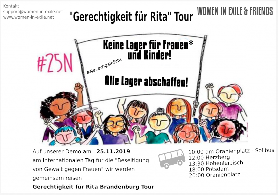 "Gerechtigkeit für Rita" Tour - Women in Exile & Friends