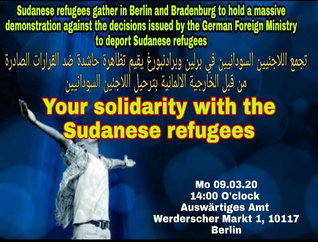 Demonstration against deportation of Sudanese refugees
